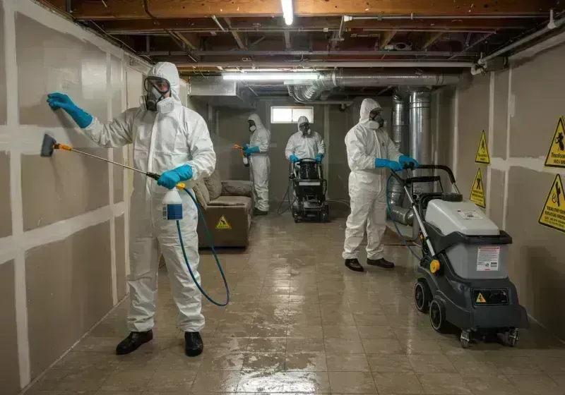 Basement Moisture Removal and Structural Drying process in Ledbetter, KY